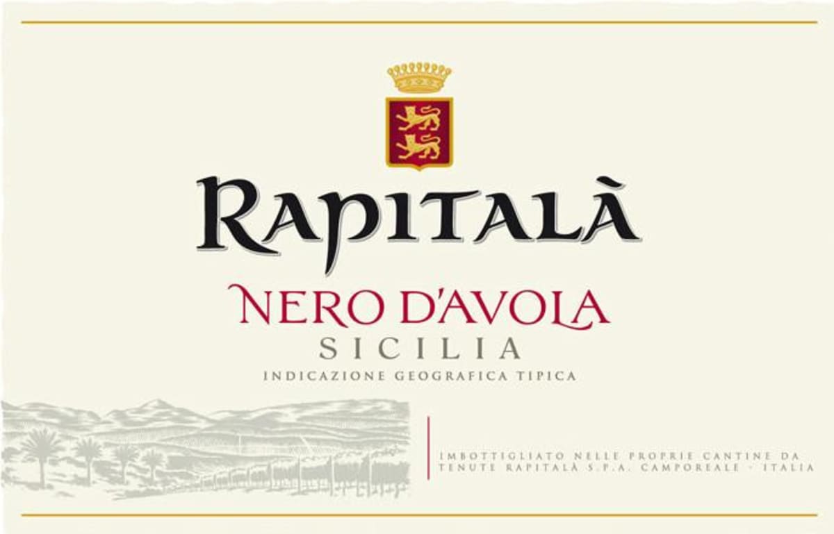 Rapitala I Templi Nero d'Avola 2015 Front Label