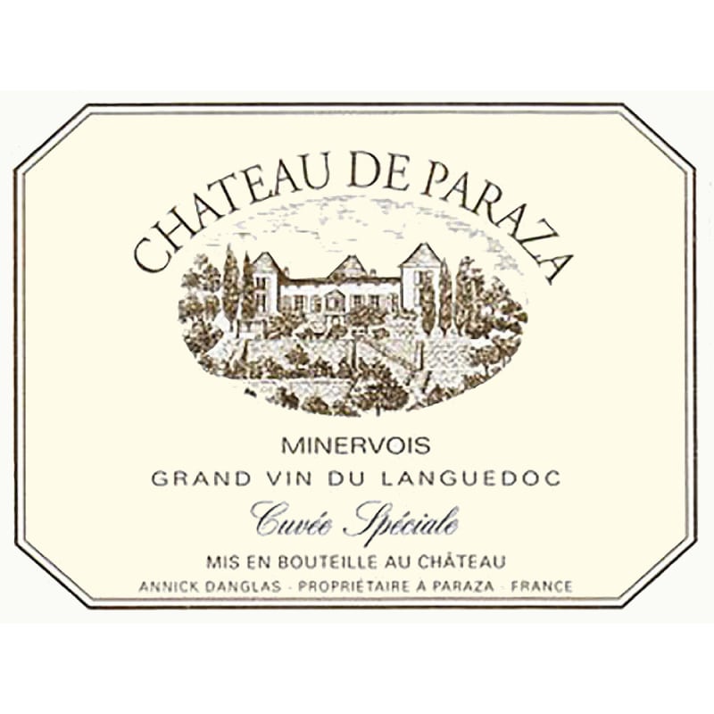 Chateau de Paraza Minervois Cuvee Speciale 2013 Front Label