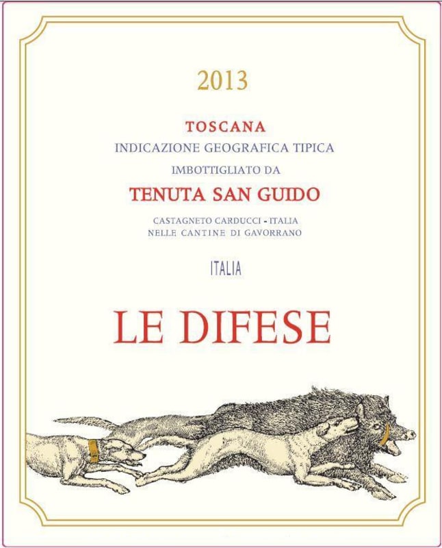 Tenuta San Guido Le Difese Toscana 2013 Front Label