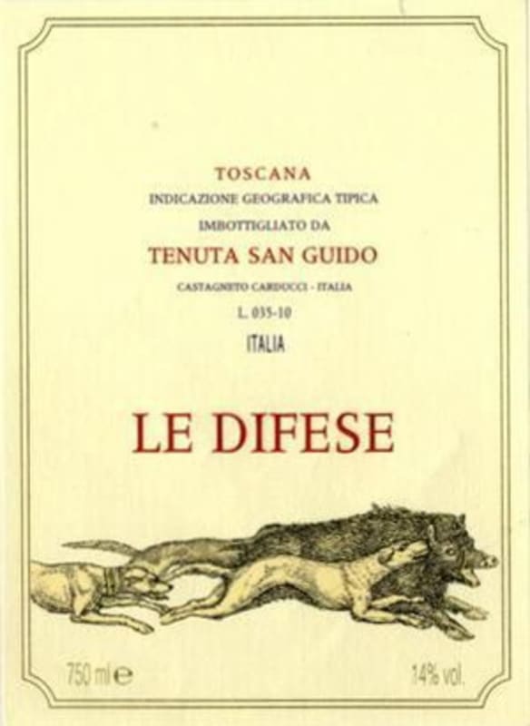 Tenuta San Guido Le Difese Toscana 2011 Front Label