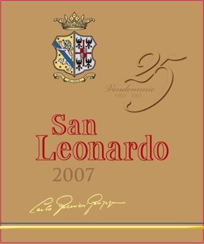 Tenuta San Leonardo Vigneti delle Dolomiti Terre di San Leonardo 25th Anniversario 2007 Front Label