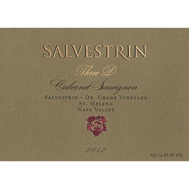 Salvestrin Three D Cabernet Sauvignon 2012 Front Label