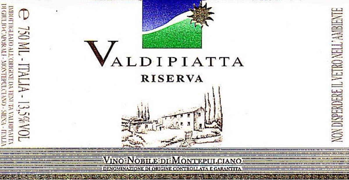 Valdipiatta Vino Nobile di Montepulciano Riserva 2005 Front Label