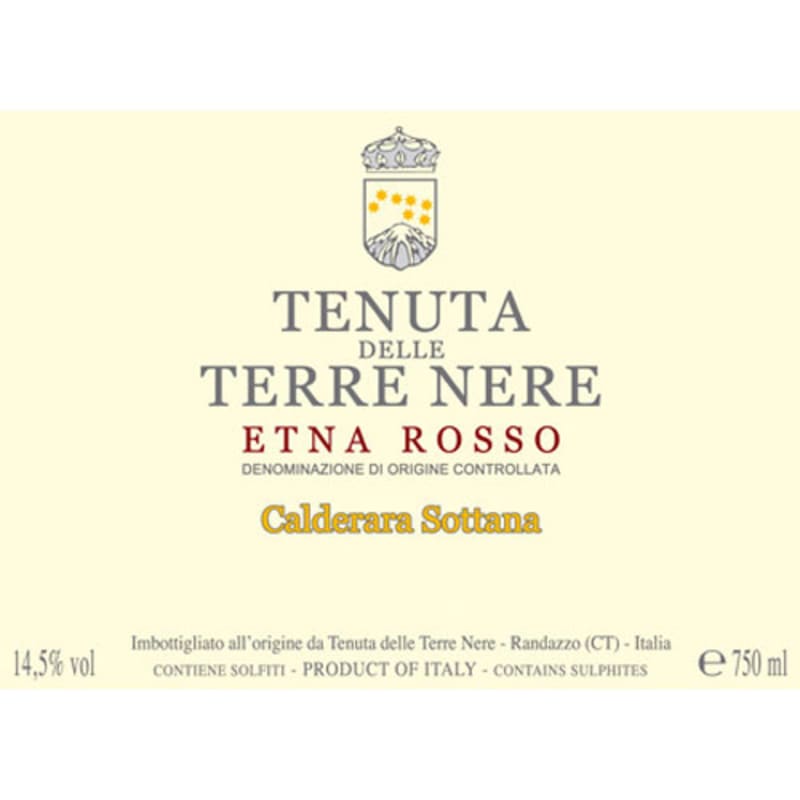 Tenuta delle Terre Nere Etna Rosso Calderara Sottana 2014 Front Label