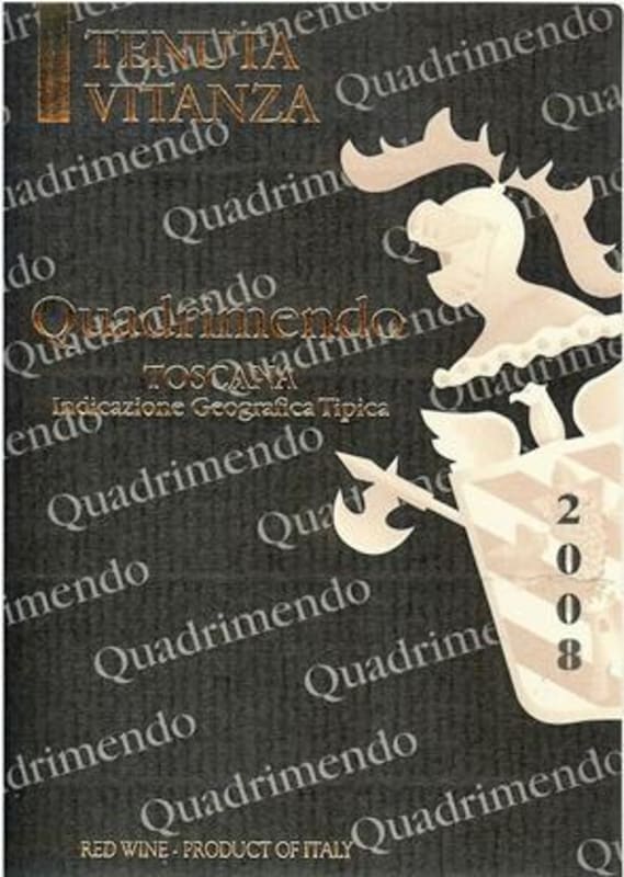 Vitanza Quadrimendo Toscana 2008 Front Label