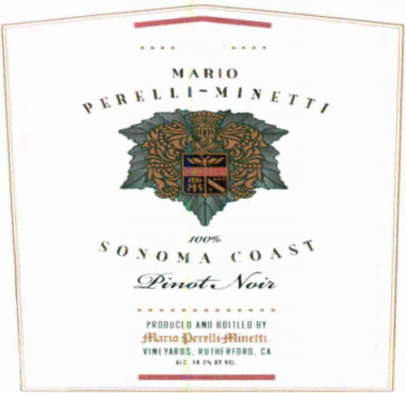 Mario Perelli-Minetti Pinot Noir 2008 Front Label