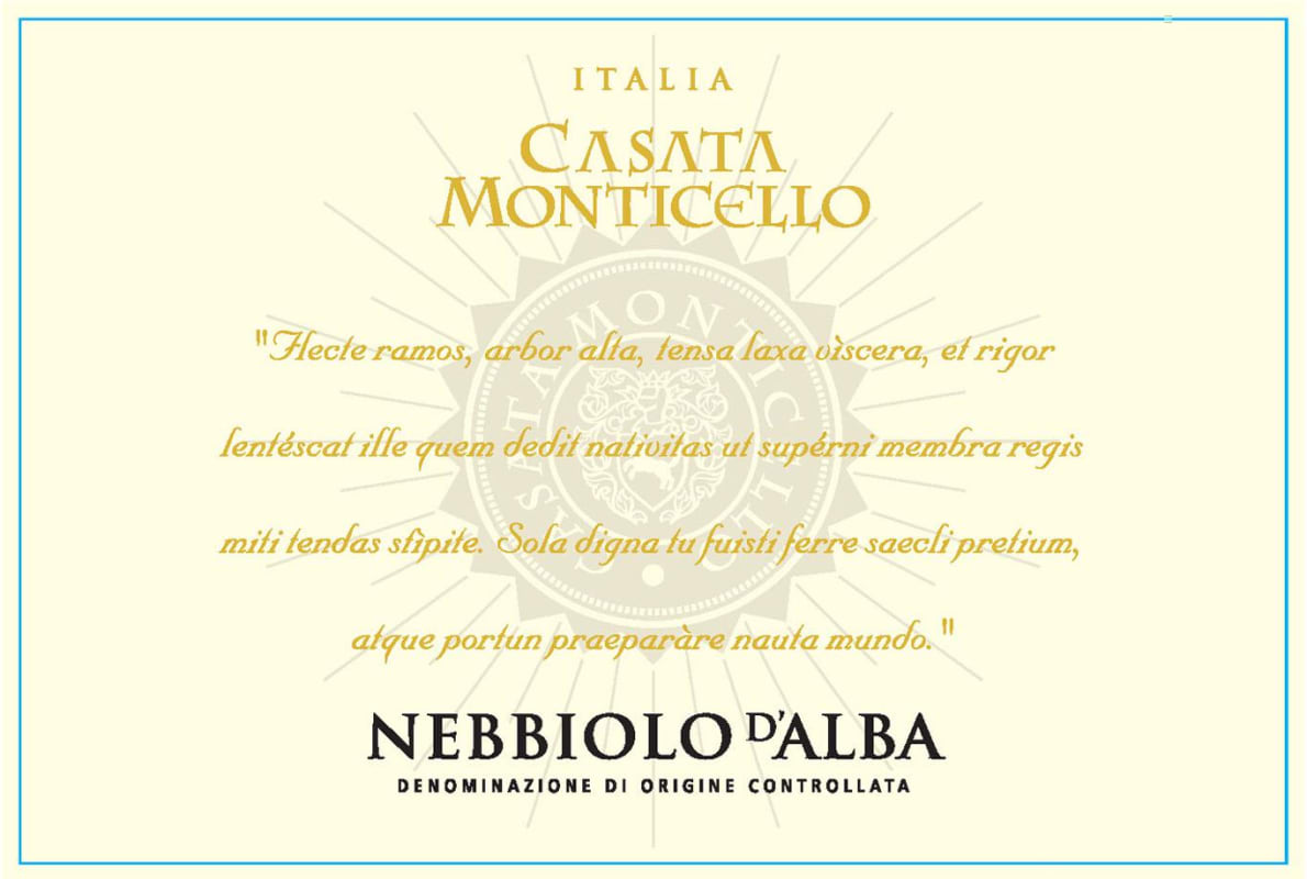 Neirano Casata Monticello Nebbiolo d'Alba 2014 Front Label