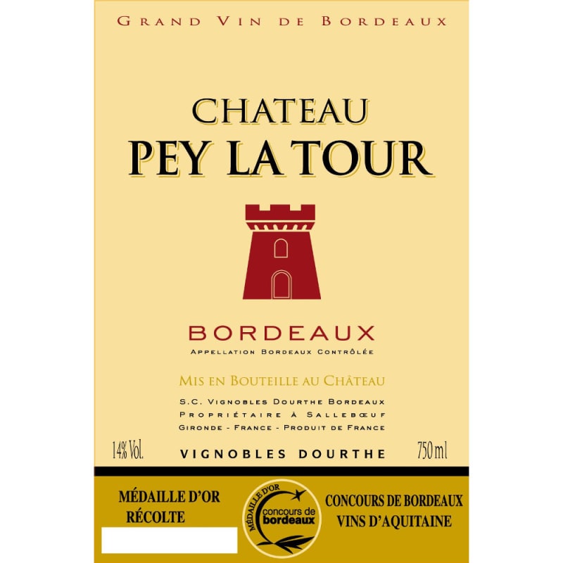 Chateau Pey La Tour 2013 Front Label