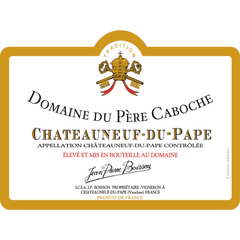 Domaine du Pere Caboche Cotes du Rhone 2015 Front Label