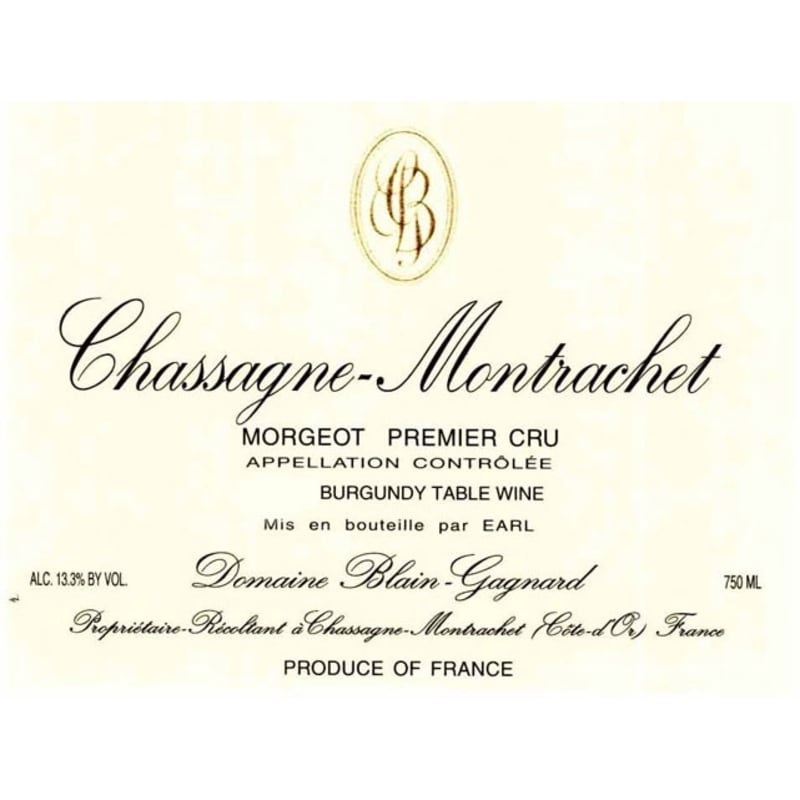 Domaine Blain-Gagnard Chassagne-Montrachet Morgeot Premier Cru Rouge 2013 Front Label