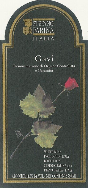 Stefano Farina Gavi 2012 Front Label