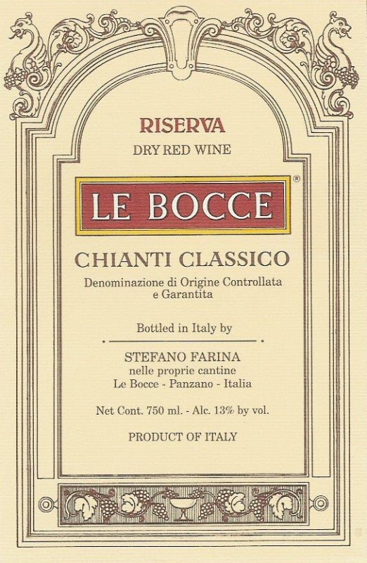 Stefano Farina Chianti Classico Fattoria Le Bocce Riserva 2005 Front Label