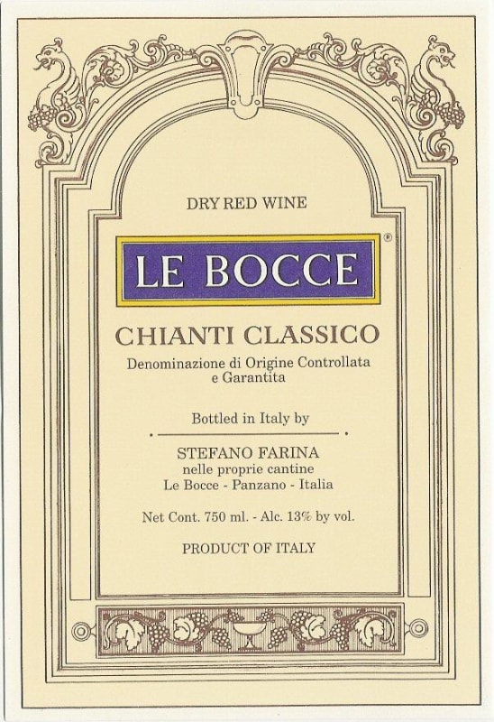 Stefano Farina Le Bocce Chianti Classico 2004 Front Label
