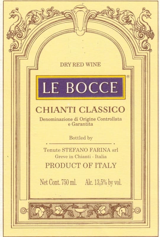 Stefano Farina Le Bocce Chianti Classico 2010 Front Label