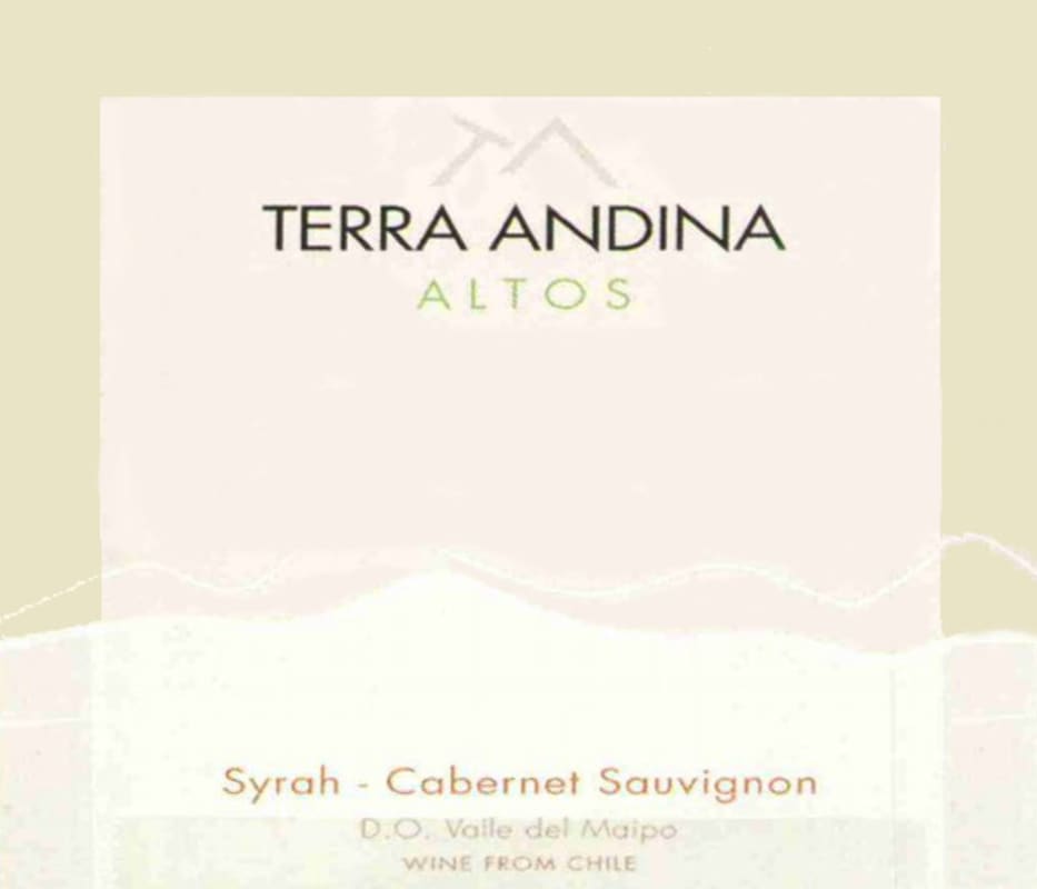 Terra Andina Altos Syrah - Cabernet Sauvignon 2007 Front Label