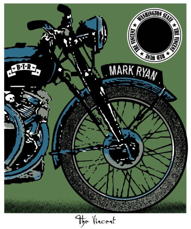 Mark Ryan Board Track Racer The Vincent Red 2012 Front Label