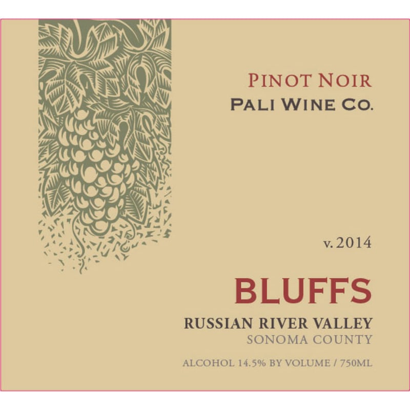 Pali Wine Co Bluffs Pinot Noir 2014 Front Label