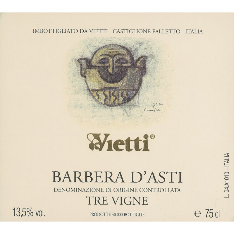 Vietti Barbera d'Asti Tre Vigne 2014 Front Label