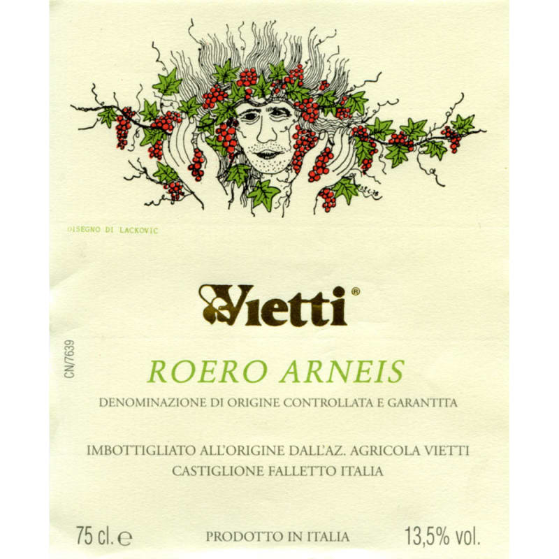 Vietti Roero Arneis 2015 Front Label