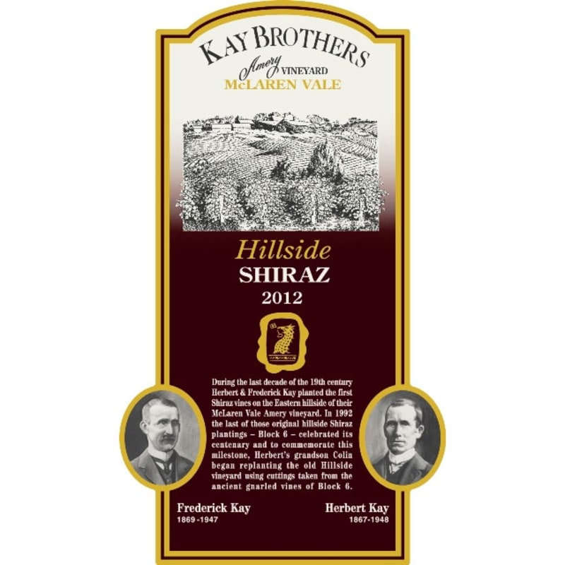 Kay Brothers Hillside Shiraz 2012 Front Label