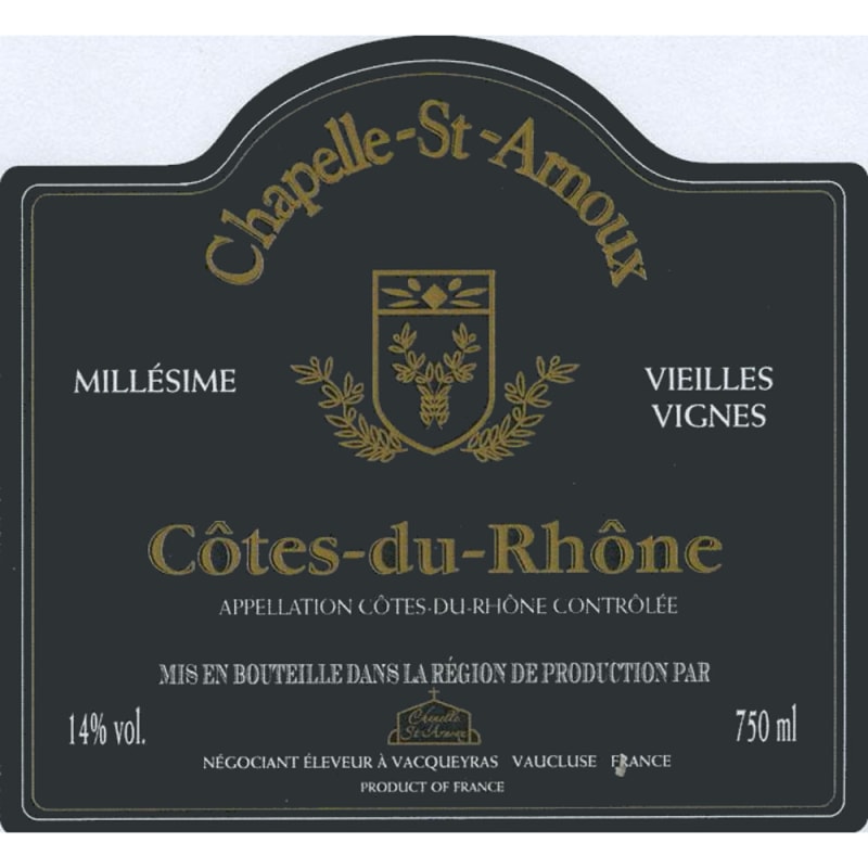 Arnoux et Fils Chapelle St Arnoux Cotes du Rhone 2014 Front Label