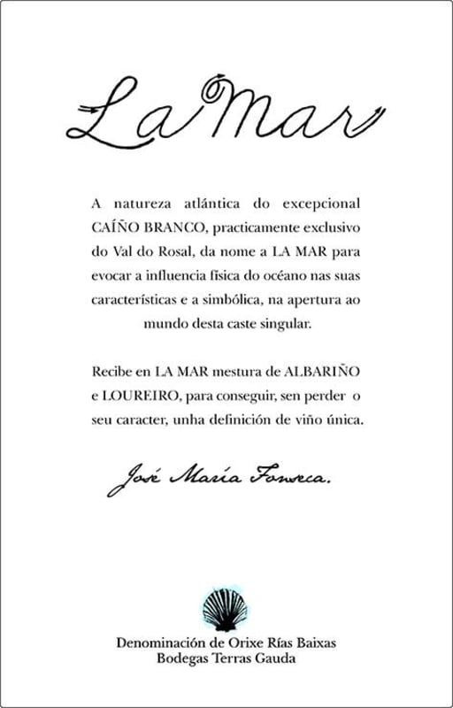 Terras Gauda La Mar 2014 Front Label