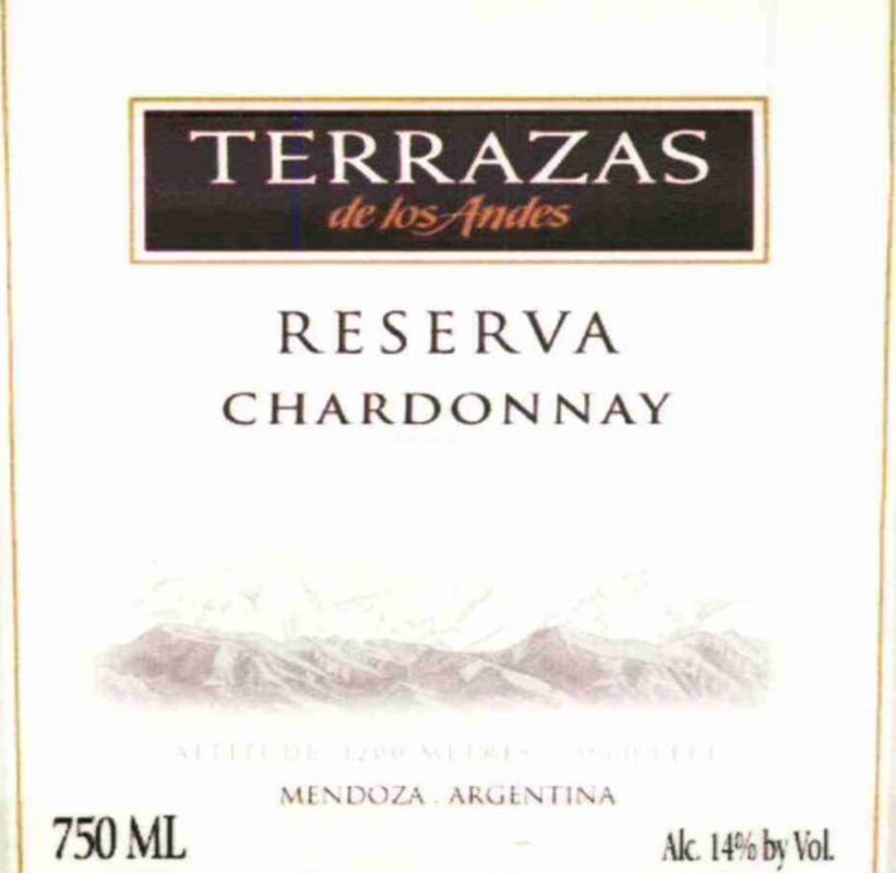 Terrazas de los Andes Reserva Chardonnay 2011 Front Label