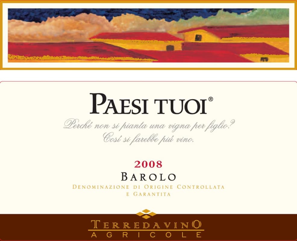Terre Da Vino Barolo Paesi Tuoi 2008 Front Label