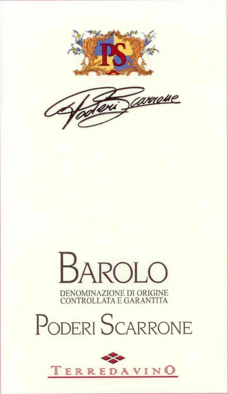Terre Da Vino Barolo Poderi Scarrone 2008 Front Label