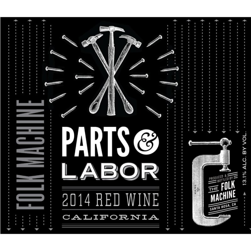 Folk Machine Parts and Labor Red Blend 2014 Front Label