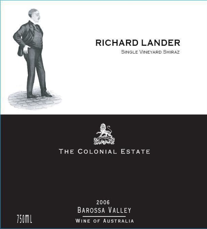 The Colonial Estate Richard Lander Single Vineyard Shiraz 2006 Front Label