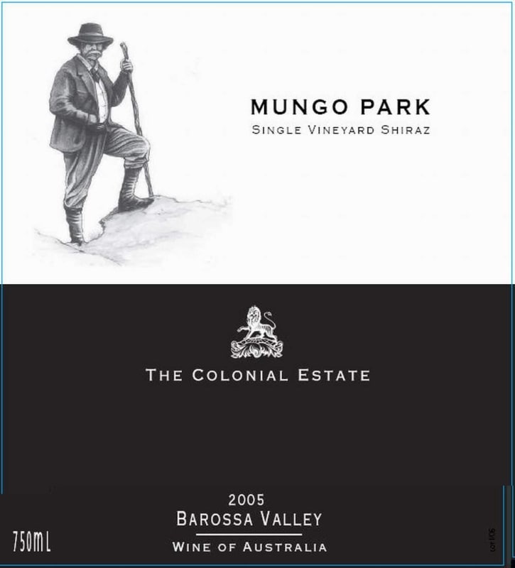 The Colonial Estate Mungo Park Shiraz 2005 Front Label