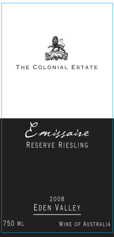 The Colonial Estate Emissaire Reserve Riesling 2008 Front Label