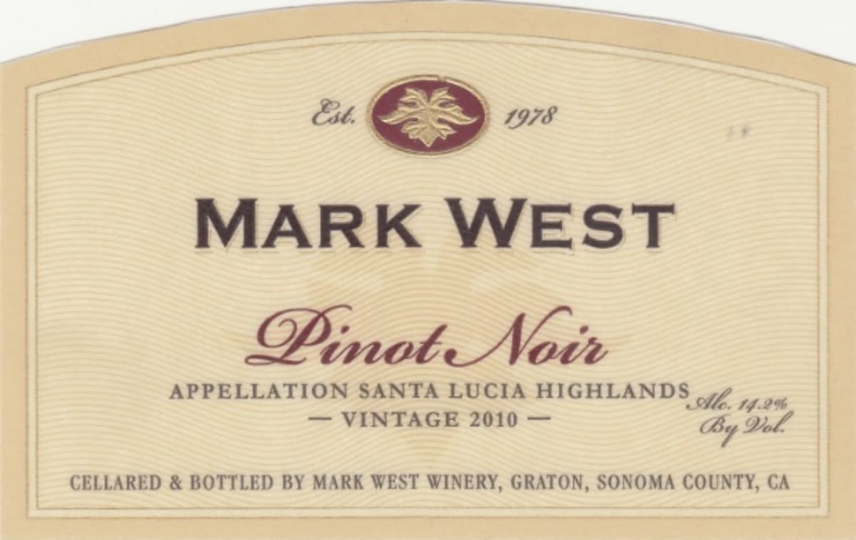 Mark West Santa Lucia Highlands Pinot Noir 2010 Front Label