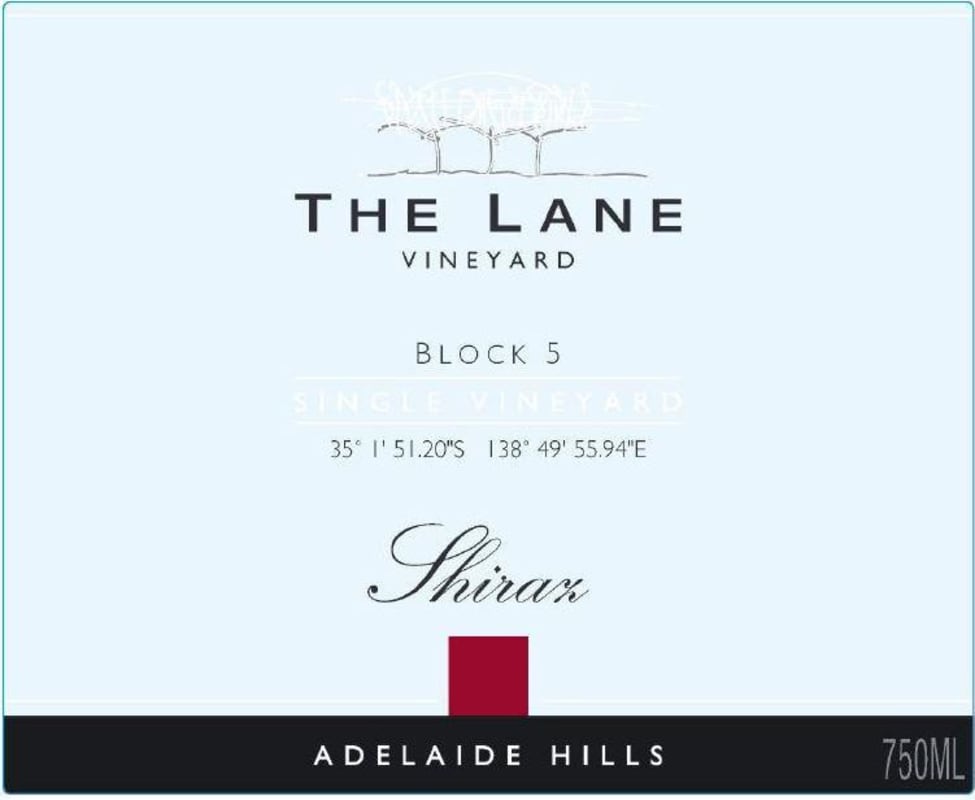 The Lane Block 5 Single Vineyard Shiraz 2014 Front Label