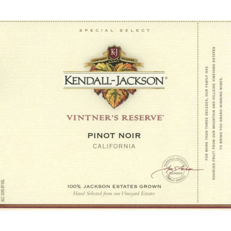 Kendall-Jackson Vintner's Reserve Pinot Noir 2014 Front Label