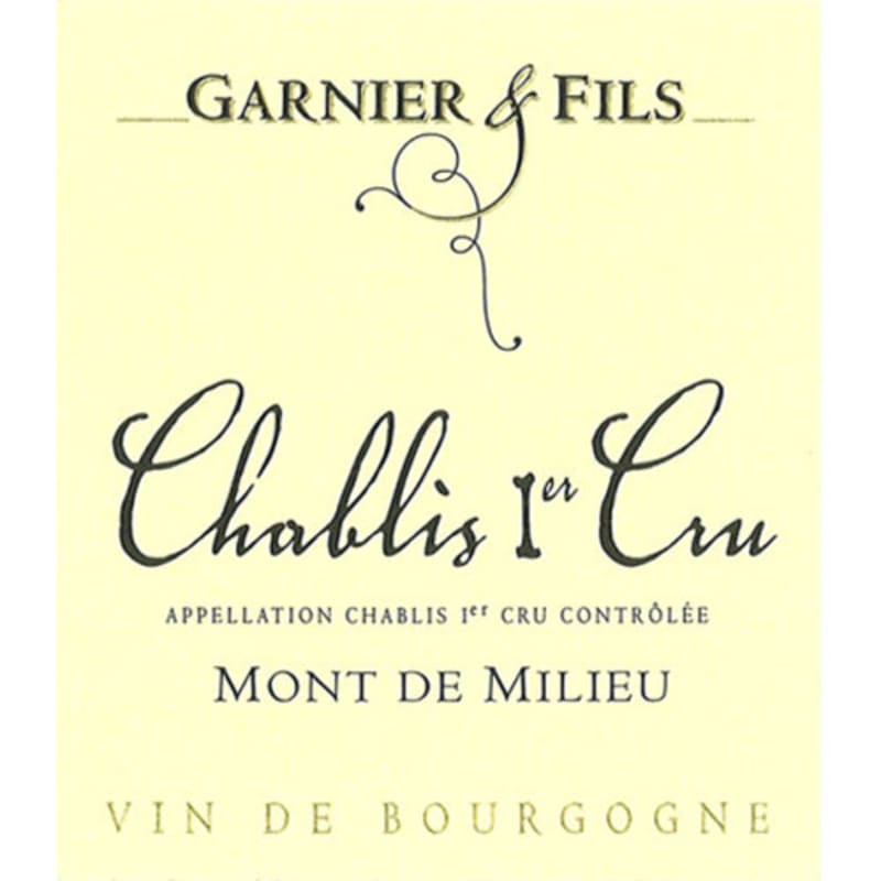 Garnier et Fils Mont de Milieu Premier Cru Chablis 2014 Front Label