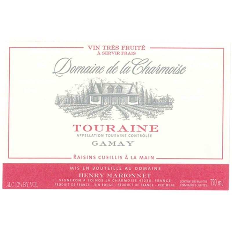 Henry Marionnet Domaine de la Charmoise Gamay 2015 Front Label