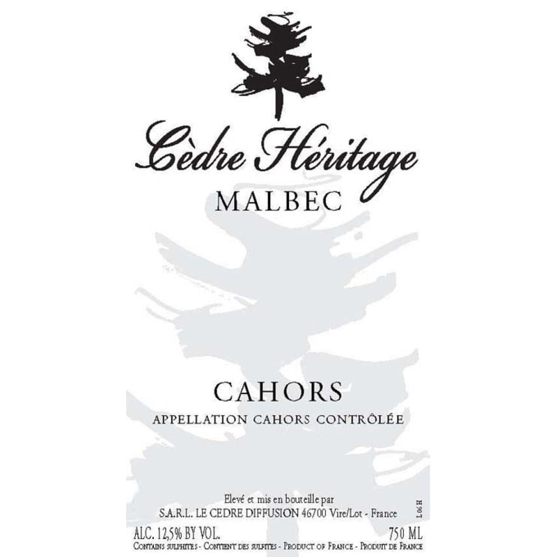 Chateau du Cedre Cahors Cedre Heritage 2014 Front Label