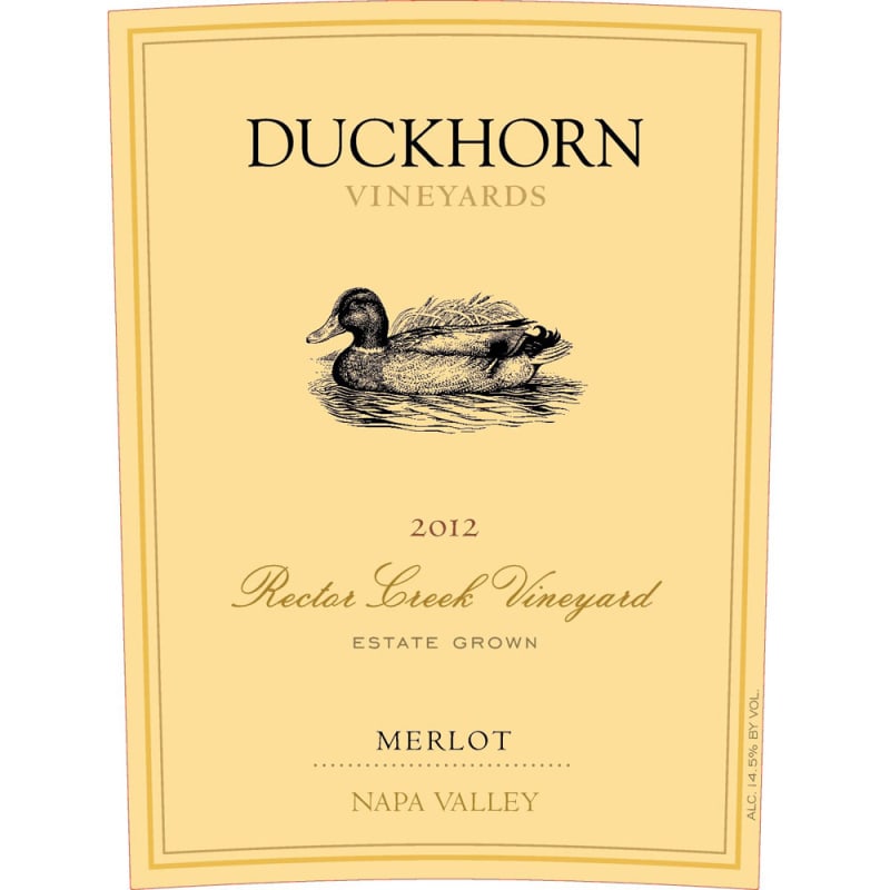 Duckhorn Rector Creek Vineyard Merlot 2012 Front Label