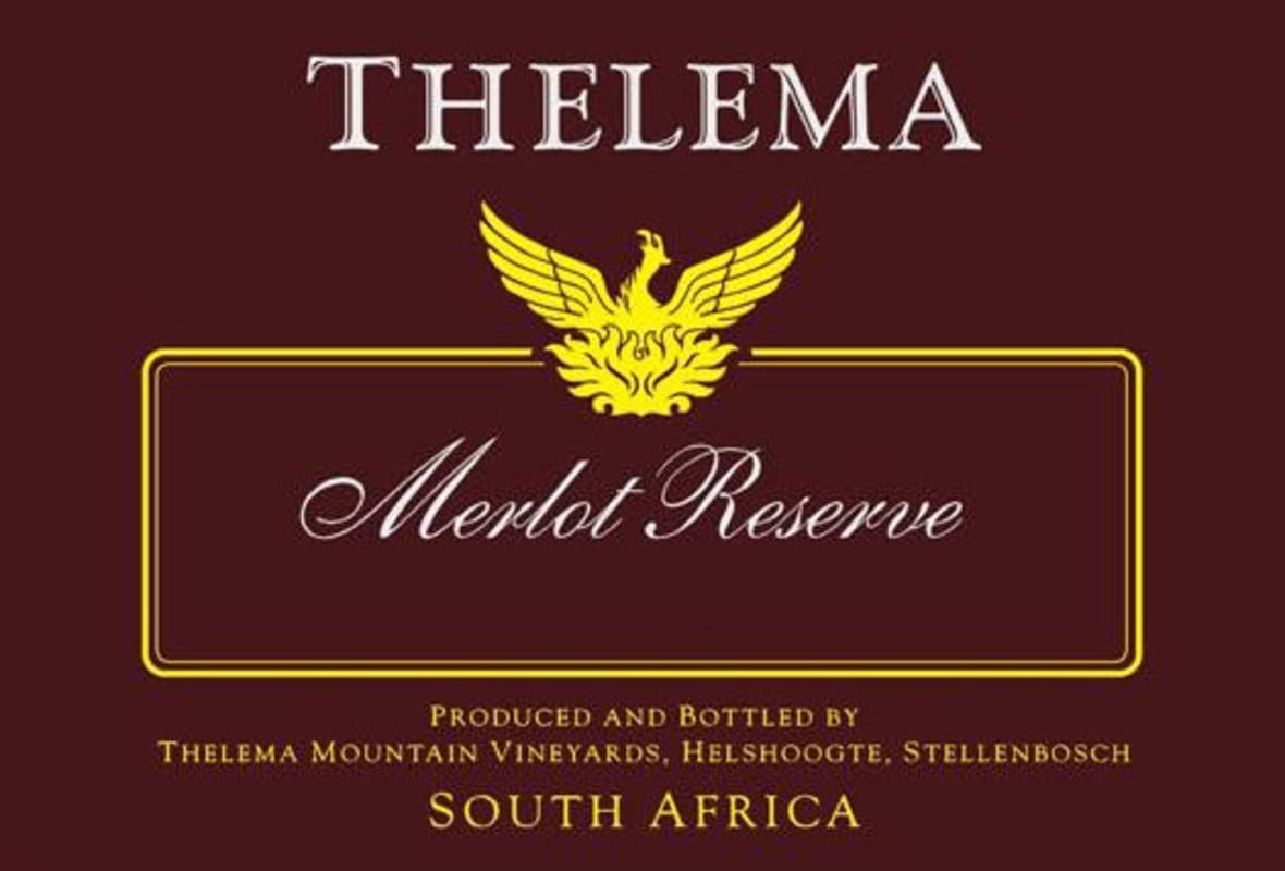 Thelema Reserve Merlot 2010 Front Label