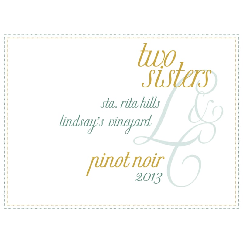 Two Sisters Lindsay's Vineyard Pinot Noir 2013 Front Label