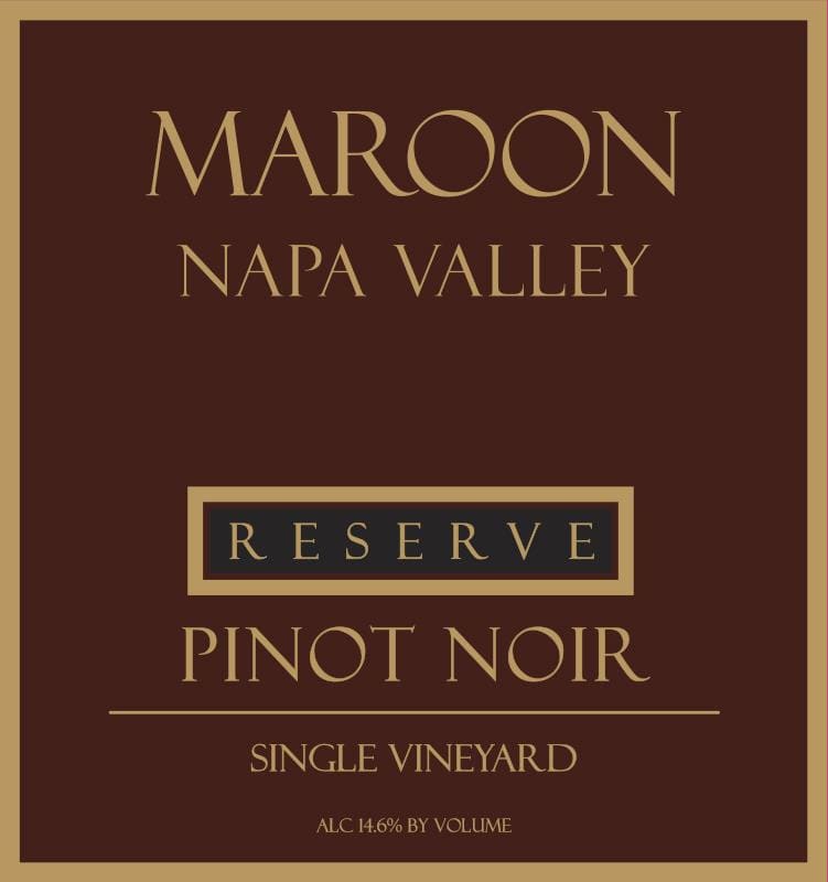 Maroon Reserve Pinot Noir 2012 Front Label