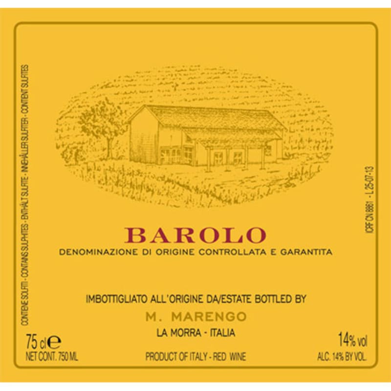 M. Marengo Barolo 2000 Front Label