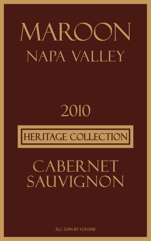 Maroon Heritage Collection Cabernet Sauvignon 2010 Front Label