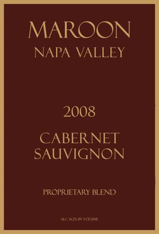 Maroon Cabernet Sauvignon 2008 Front Label