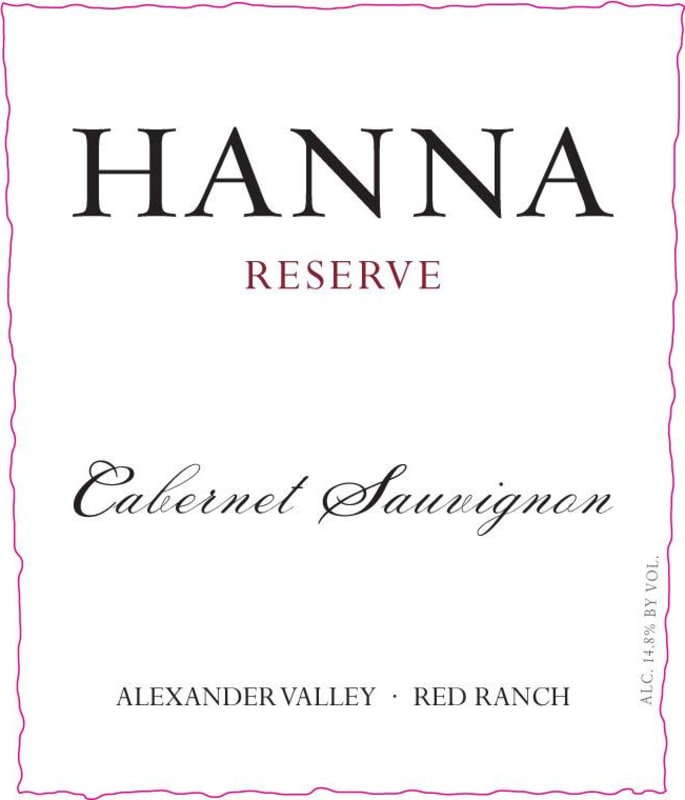 Hanna Alexander Valley Reserve Cabernet Sauvignon 2014 Front Label