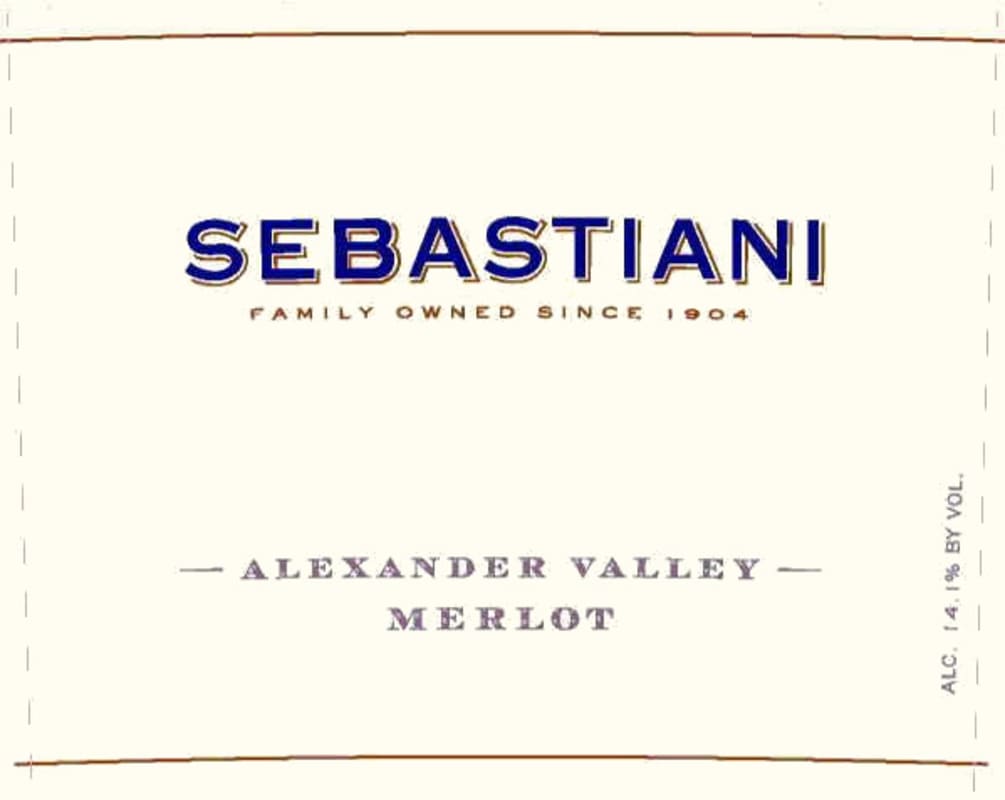 Sebastiani Alexander Valley Merlot 2007 Front Label