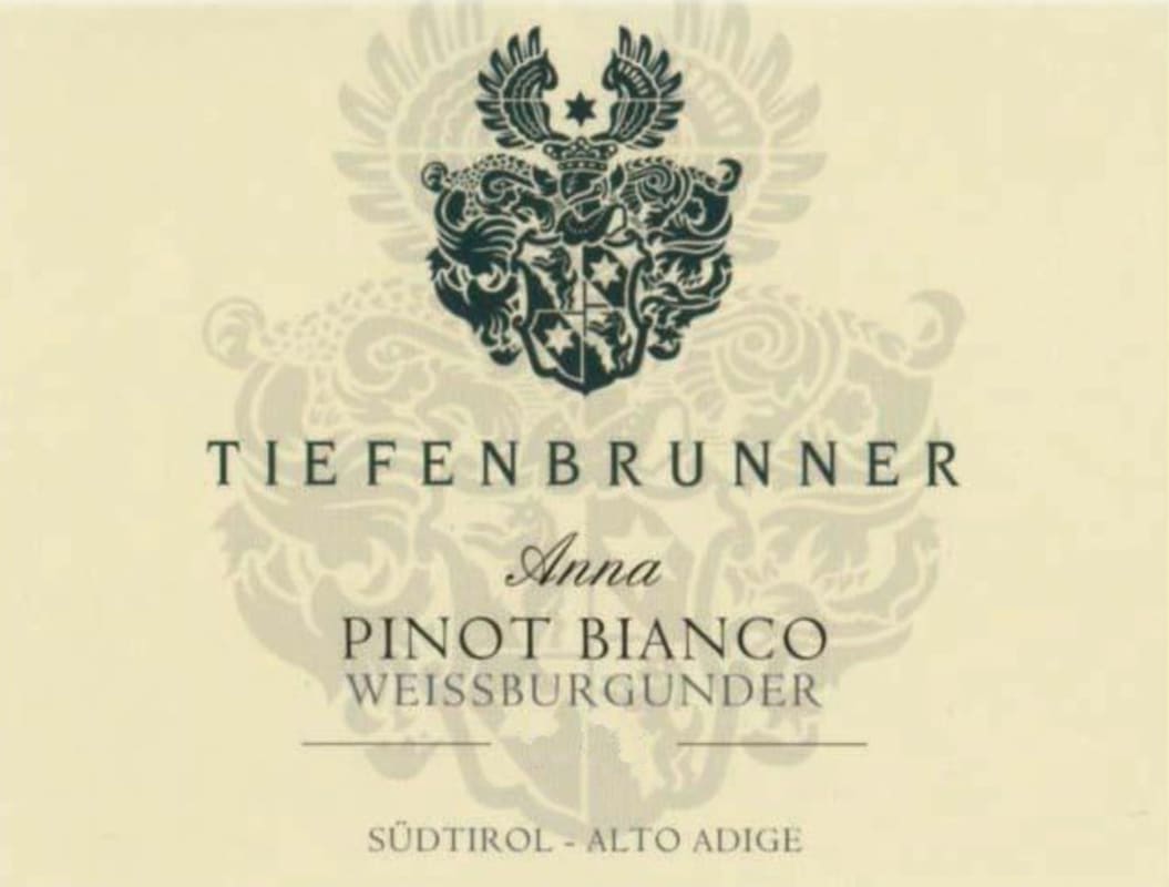 Tiefenbrunner Anna Pinot Bianco 2013 Front Label