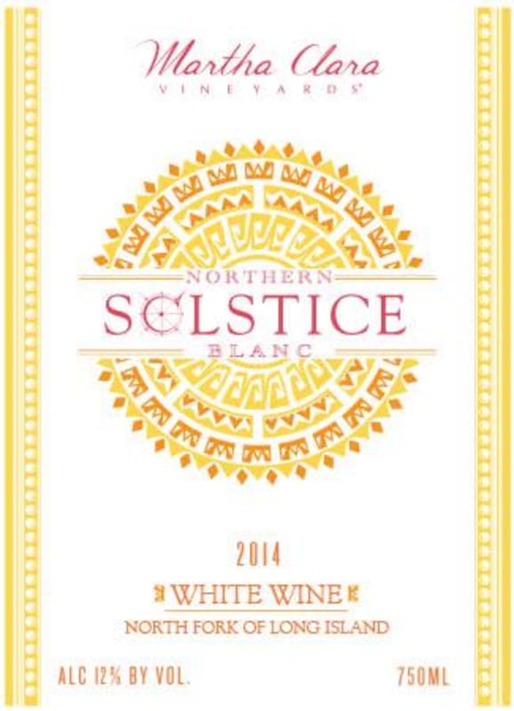 Martha Clara Vineyards Solstice White Wine 2014 Front Label